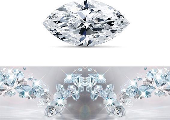 Fascino Đá cao cấp đính trên nữ trang Dạng Hạt Dưa 3x6 mm Marquise Diamond màu Trắng - Suprem Qualiity - Wax Setting - SMD36