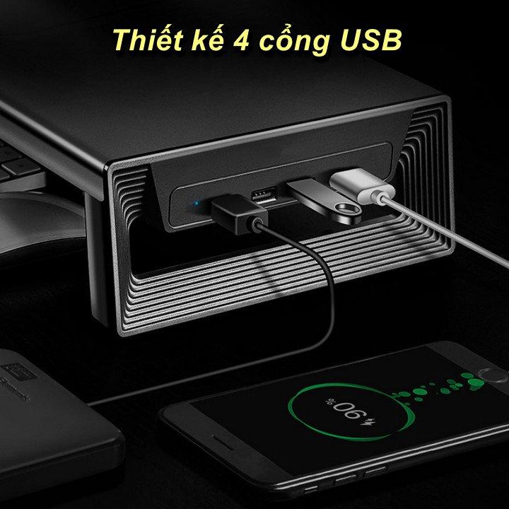 Bàn Kê Màn Hình 4 cổng usb SLIM BLACK