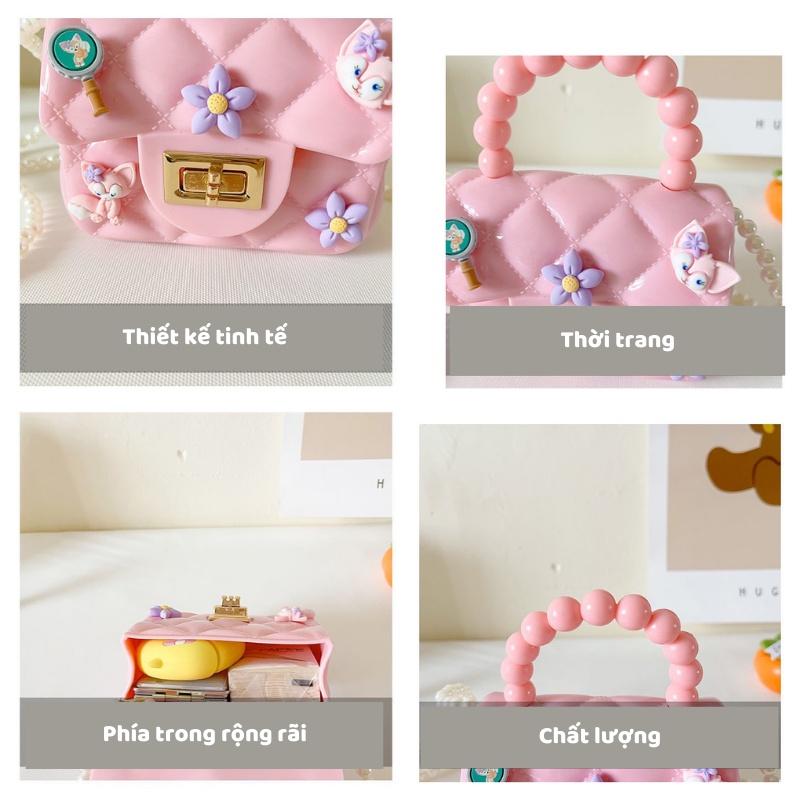 Túi đeo chéo mini cho bé gái, túi xách trẻ em xinh xắn dễ thương nhiều màu chất liệu nhựa dẻo an toàn Xu Xu Kids
