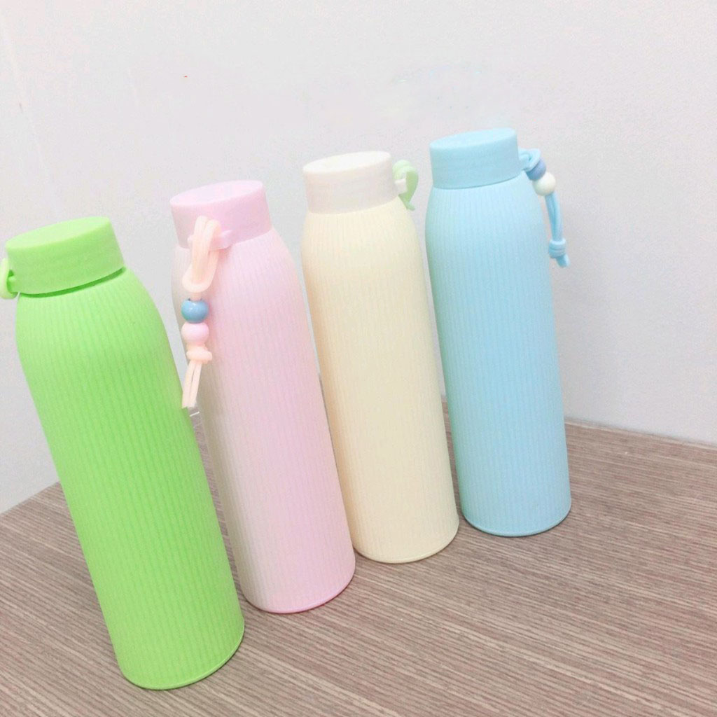 BÌNH THUỶ TINH ĐỰNG NƯỚC GIỮ NHIỆT BỌC NHỰA 420ML MS1 - JH-01