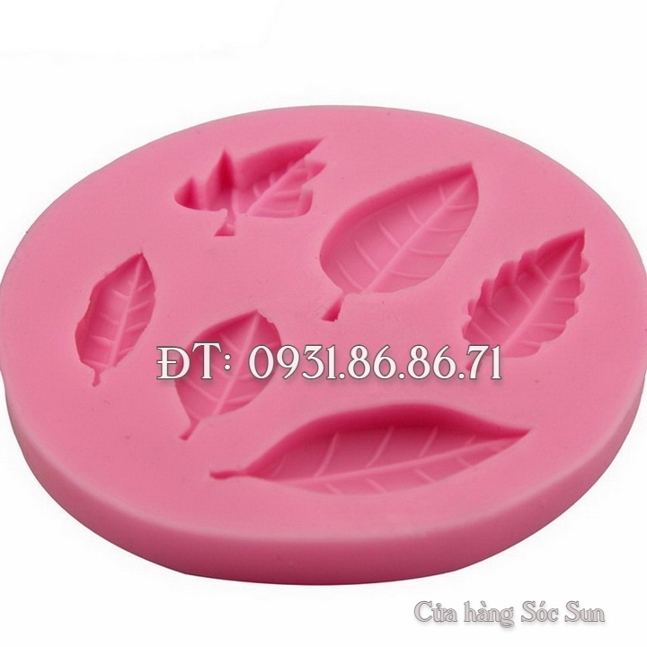 Khuôn silicon 6 lá hoa hồng - Mã số 1466