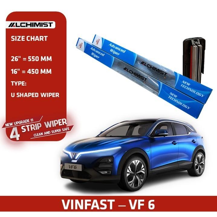 Gạt Mưa Xe Ô tô VINFAST Loại Silicon 4 Lưỡi Cao Cấp, Thiết Kế Thông Minh, Gạt Êm Và Sạch Hơn