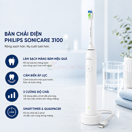 Bàn chải điện Philips Sonicare 3100 HX4031/21 - Hàng chính hãng