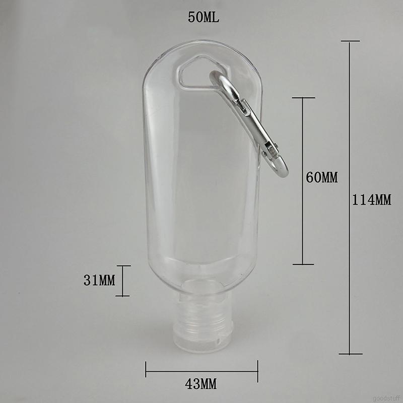 Set 5 Bình Nước Trong Suốt 50ml Có Móc Treo Chìa Khóa Tiện Dụng