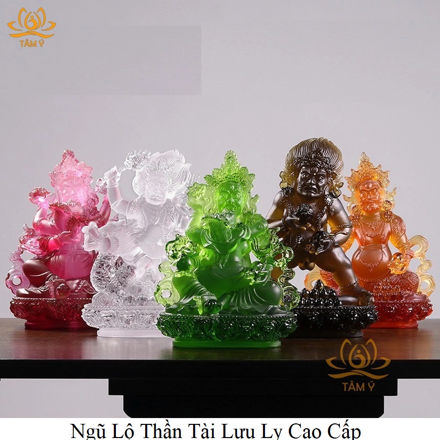 Tượng Ngũ Lộ Thần Tài Lưu Ly Cao Cấp Đặc Biệt Tinh Xảo Pháp Bảo Kim Cang Thừa Mật Tông Tâm Ý Kích Thước