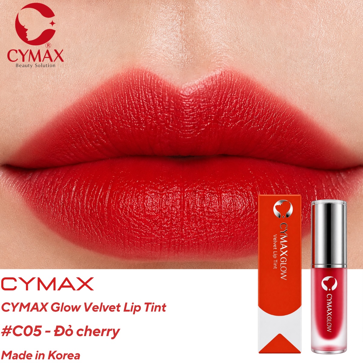 Son Kem Nhung CYMAX Glow Velvet Lip Tint – Lên Màu Chuẩn, Lì Mịn, Nhập Khẩu Chính Ngạch Hàn Quốc