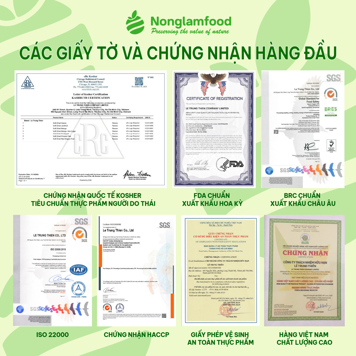 [Mua 5 tặng 1] Combo 5 túi trái cây các loại NonglamFood 45g