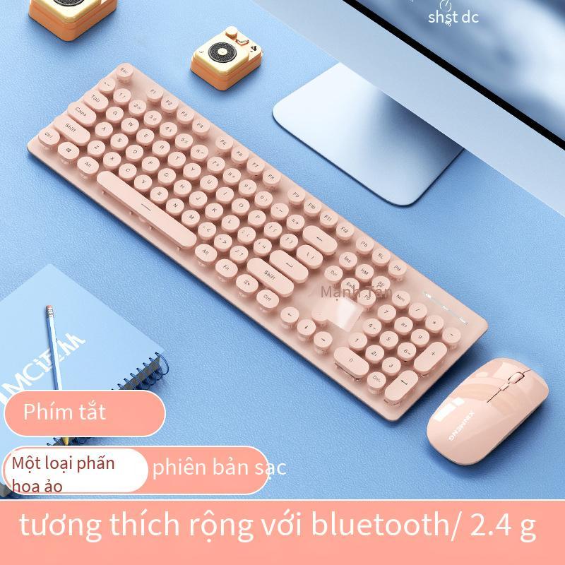 Giá đặc biệt Bộ bàn phím và chuột không dây có thể sạc lại Xinmeng N520 Bàn phím máy tính xách tay cô gái tắt tiếng hai chế độ Bluetooth
