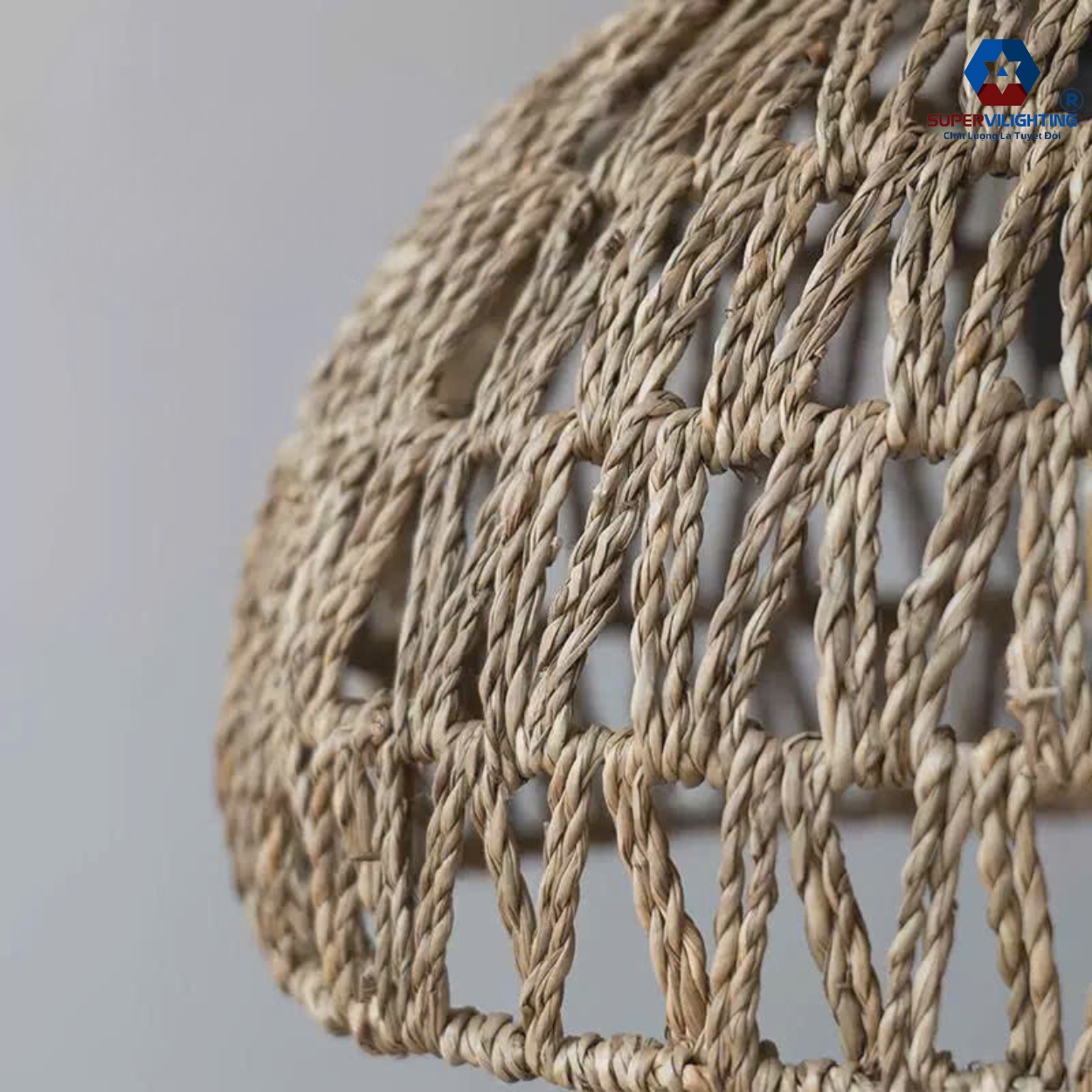 Đèn thả dây thừng SuperVilighting QUANTHUNG-BU treo trần cổ điển decor phòng khách