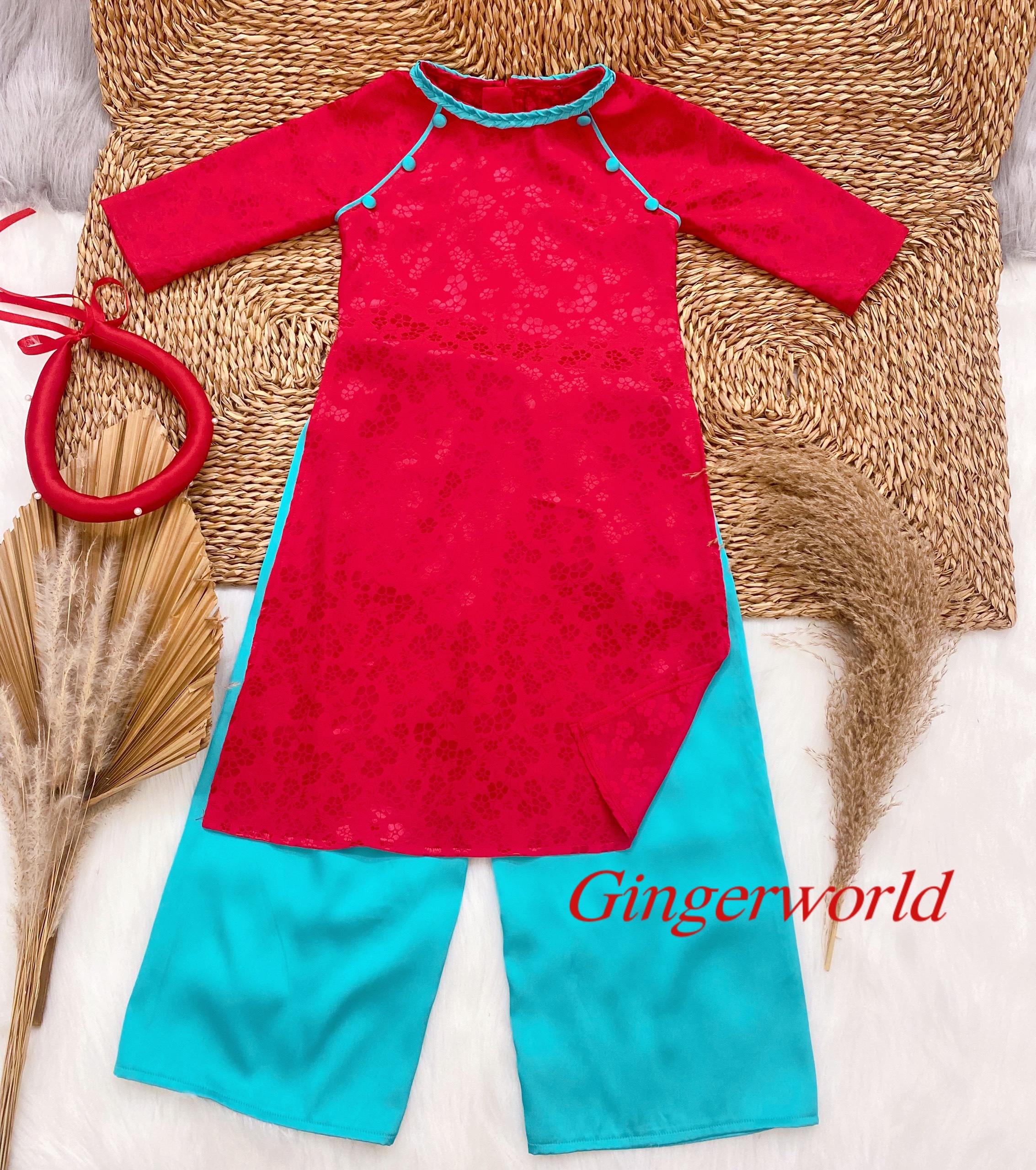 SET ÁO DÀI CHO BÉ AD71 - AD72GINGER WORLD