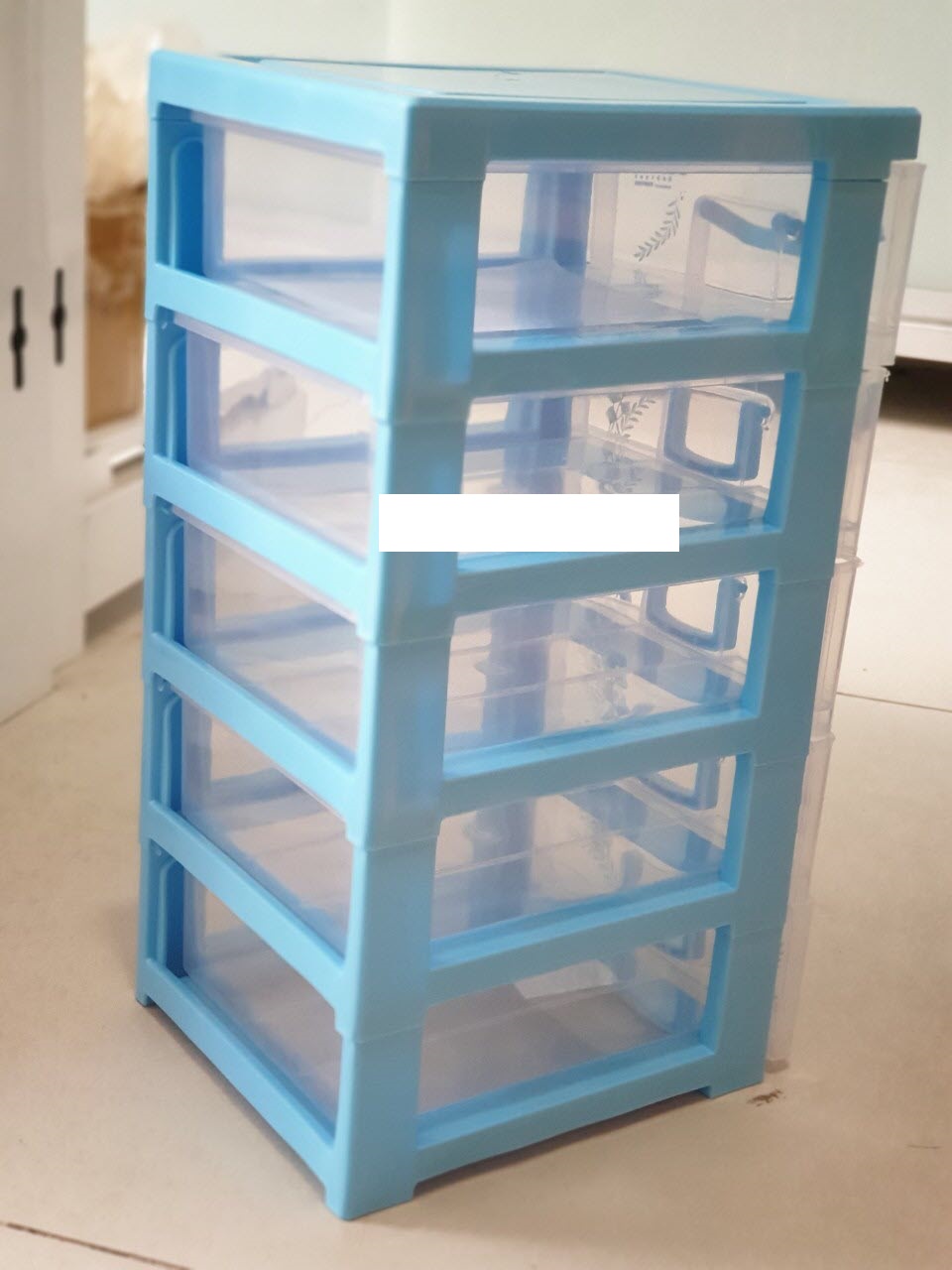 Tủ đựng linh kiện điện tử 5 ngăn 35x18x16cm - xanh ngọc