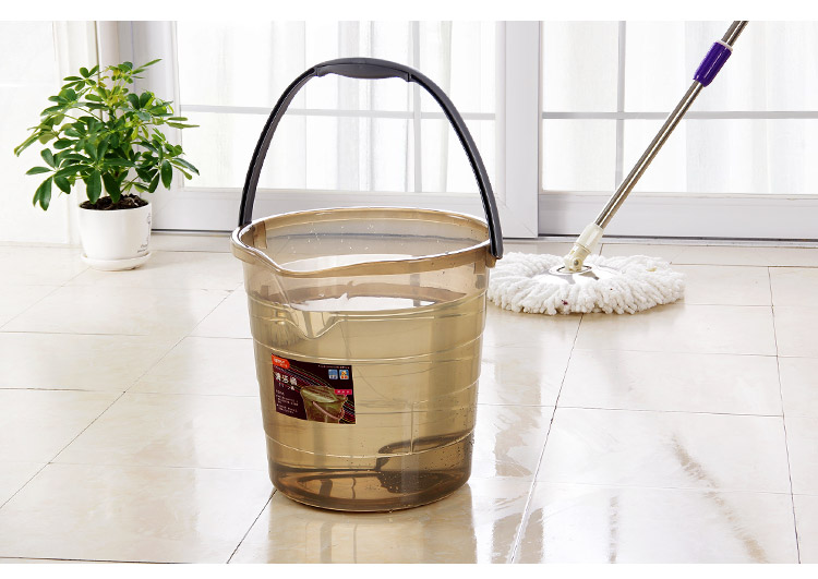 xô nhựa tròn có quai và chống rơi 12L/16L, nhựa trong suốt