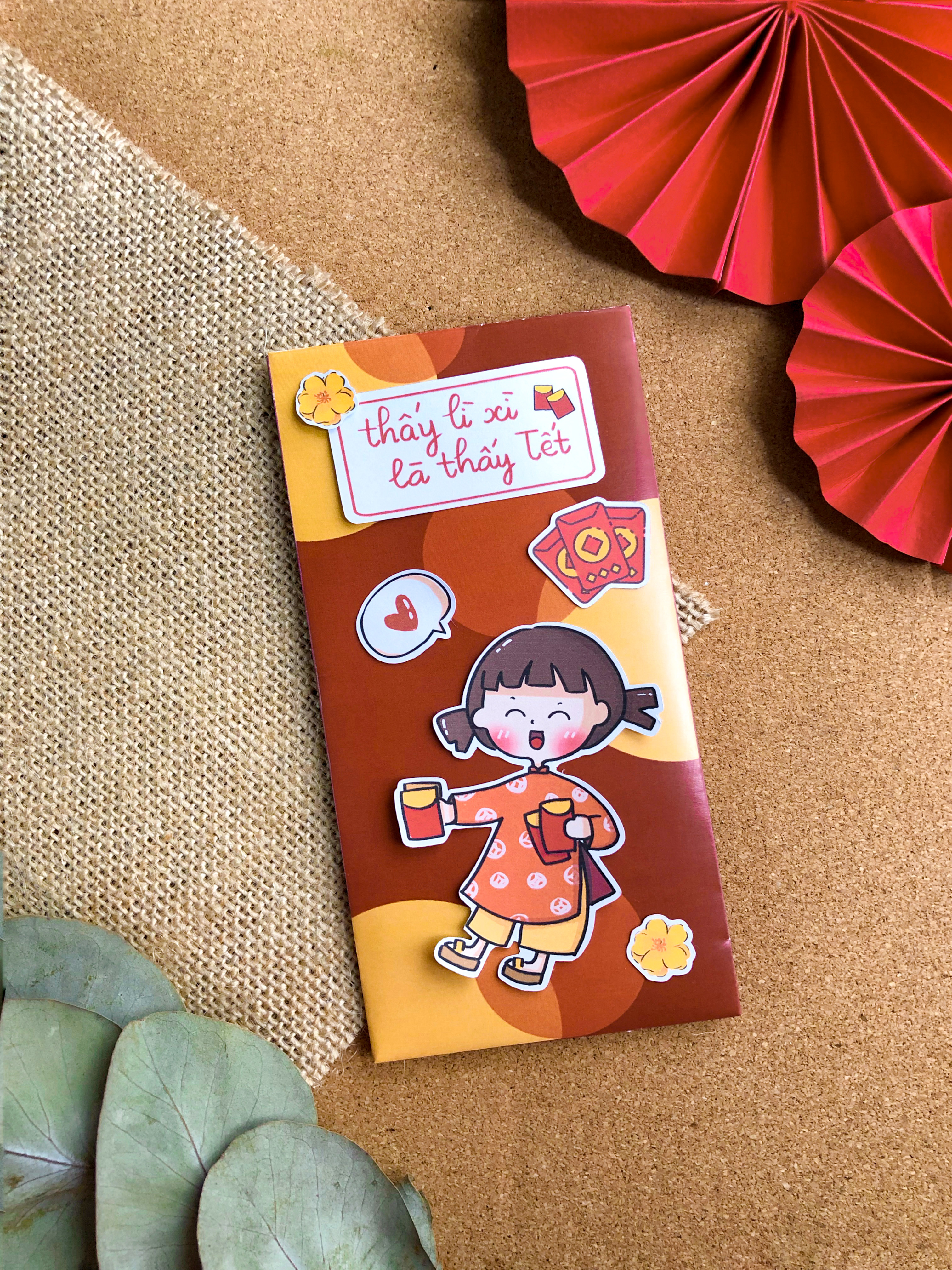 SET 5 BAO LÌ XÌ STICKER 2D DIY