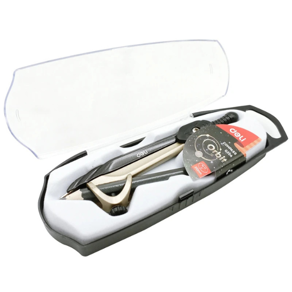 Bộ Compa Sắt Kèm Bút Chì Gỗ - Deli EG20402