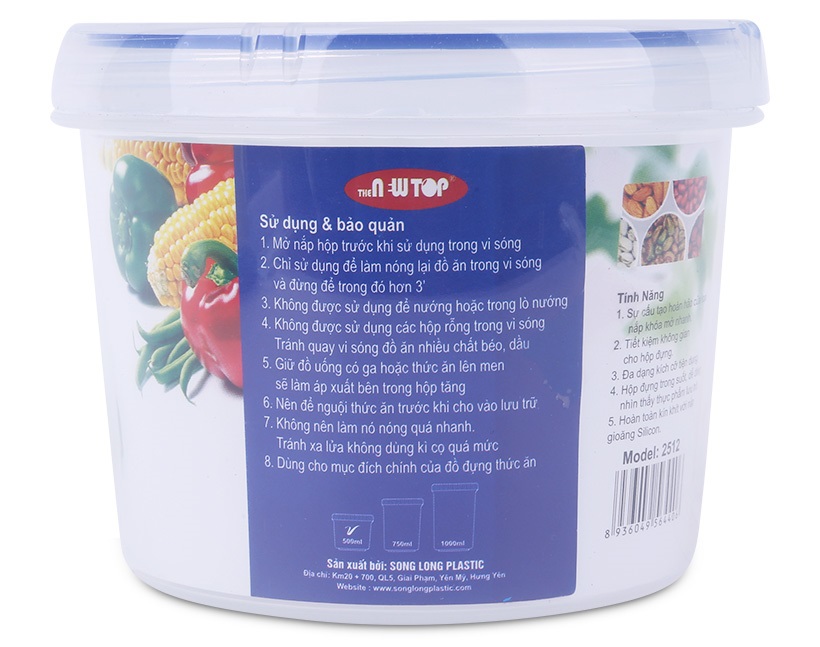 HỘP ĐỰNG THỰC PHẨM TRÒN 500ML SONG LONG