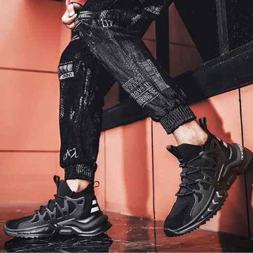 Giày Thể Thao Nam MENDO - Giày Sneaker Màu Xám - Đen, Giày Thể Thao Form Ôm Chân, Thoải Mái - G5165