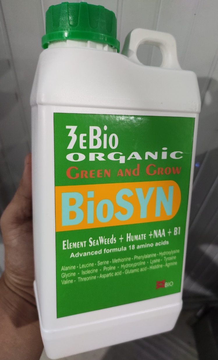Phân bón sinh học hữu cơ Bio Syn - giải độc cây trồng - phục hồi cây suy yếu - cây phát triển mạnh - dùng được cho tất cả loại cây trồng - chai 1 lít