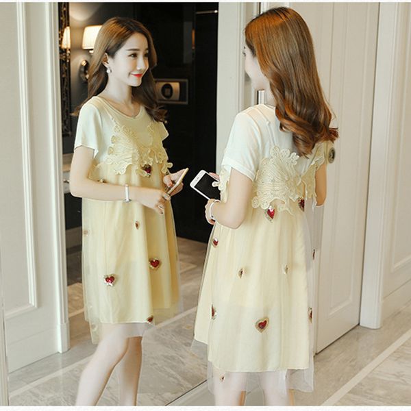 ĐẦM BẦU HÈ THU PHỐI CHIFFON HOA TRÁI TIM DỄ THƯƠNG DR2401