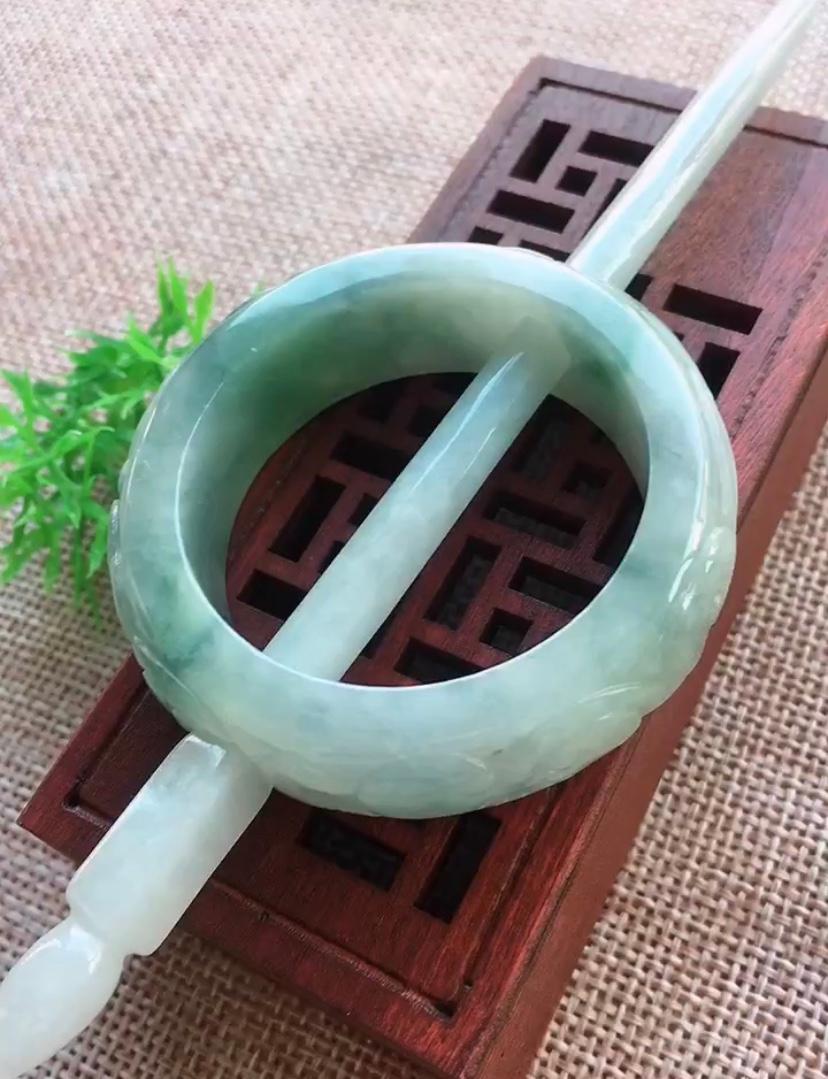 Trâm 7 phong thủy ngọc cẩm thạch/Ngọc phỉ thúy tự nhiên cao cấp