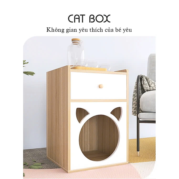 Tab Đầu Giường Kết Hợp Cat Box Có Chân - GP195