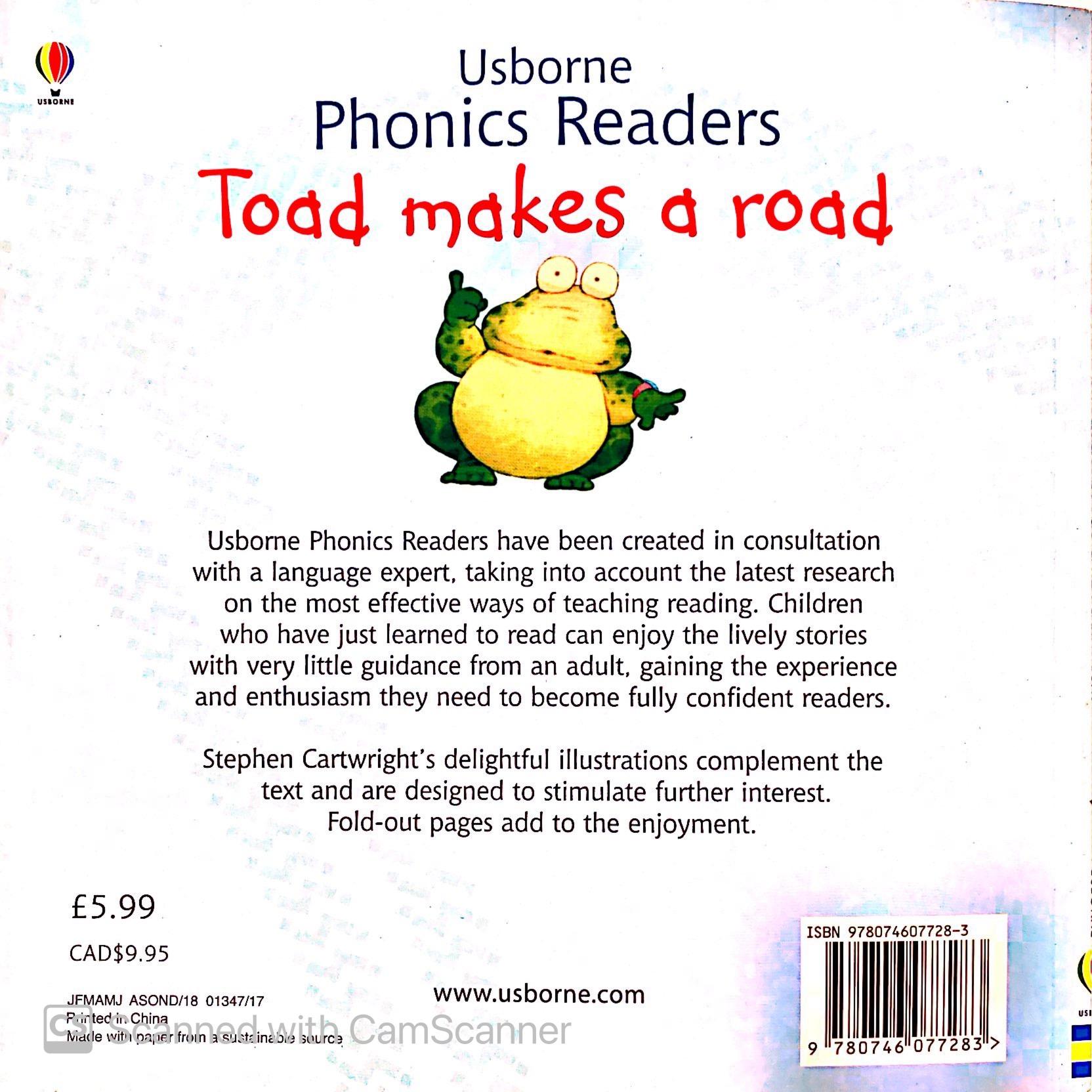 Usborne Toad makes a road