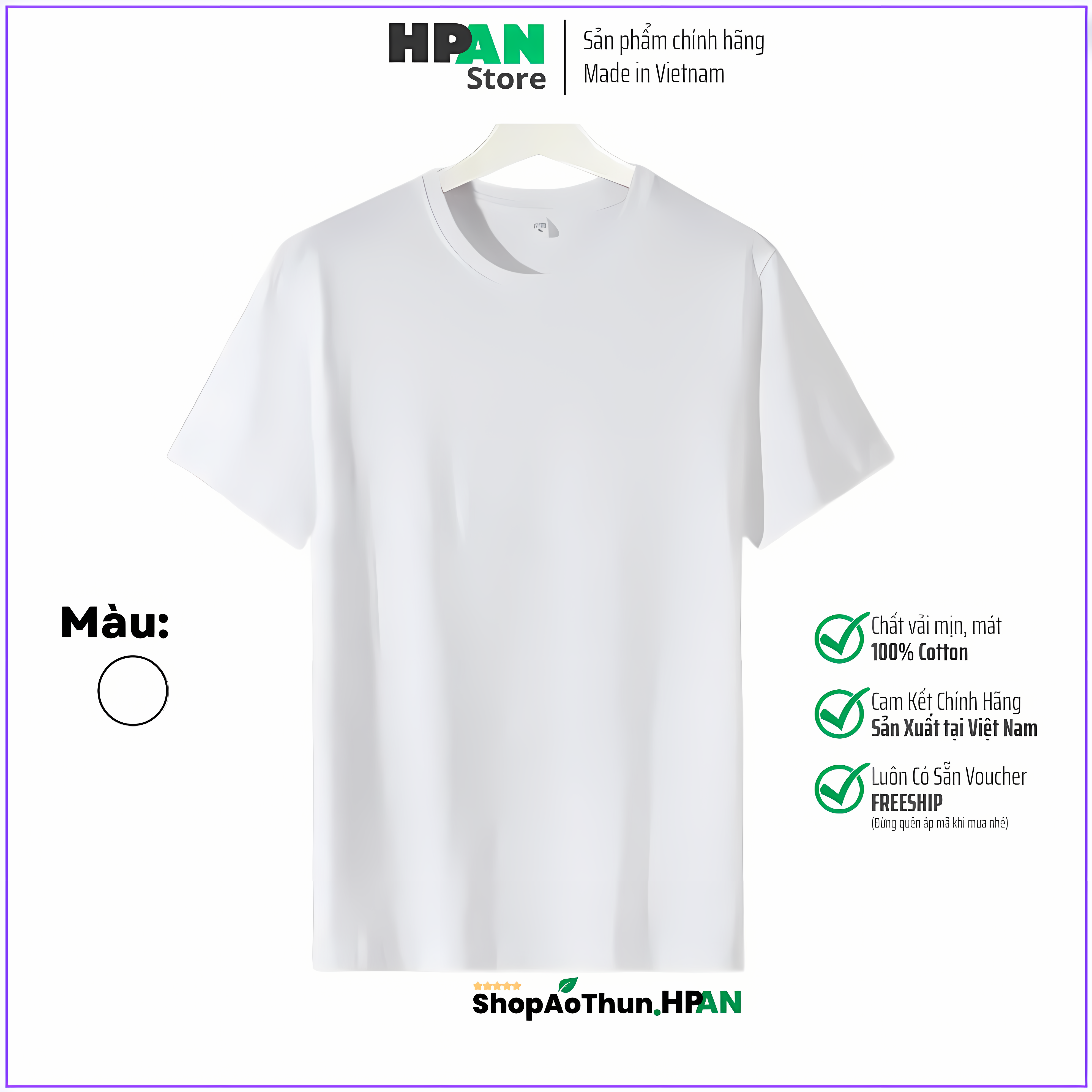 HPAN Store - ÁO THUN BASIC CỔ TRÒN - MADE IN VIETNAM