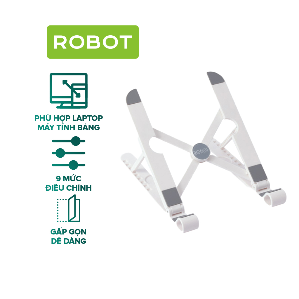 Giá Đỡ Laptop ROBOT RT-LS03 Đệm Chống Trượt Gập Gọn Tiện Lợi Mang Theo 9 Mức Độ Điều Chỉnh - HÀNG CHÍNH HÃNG