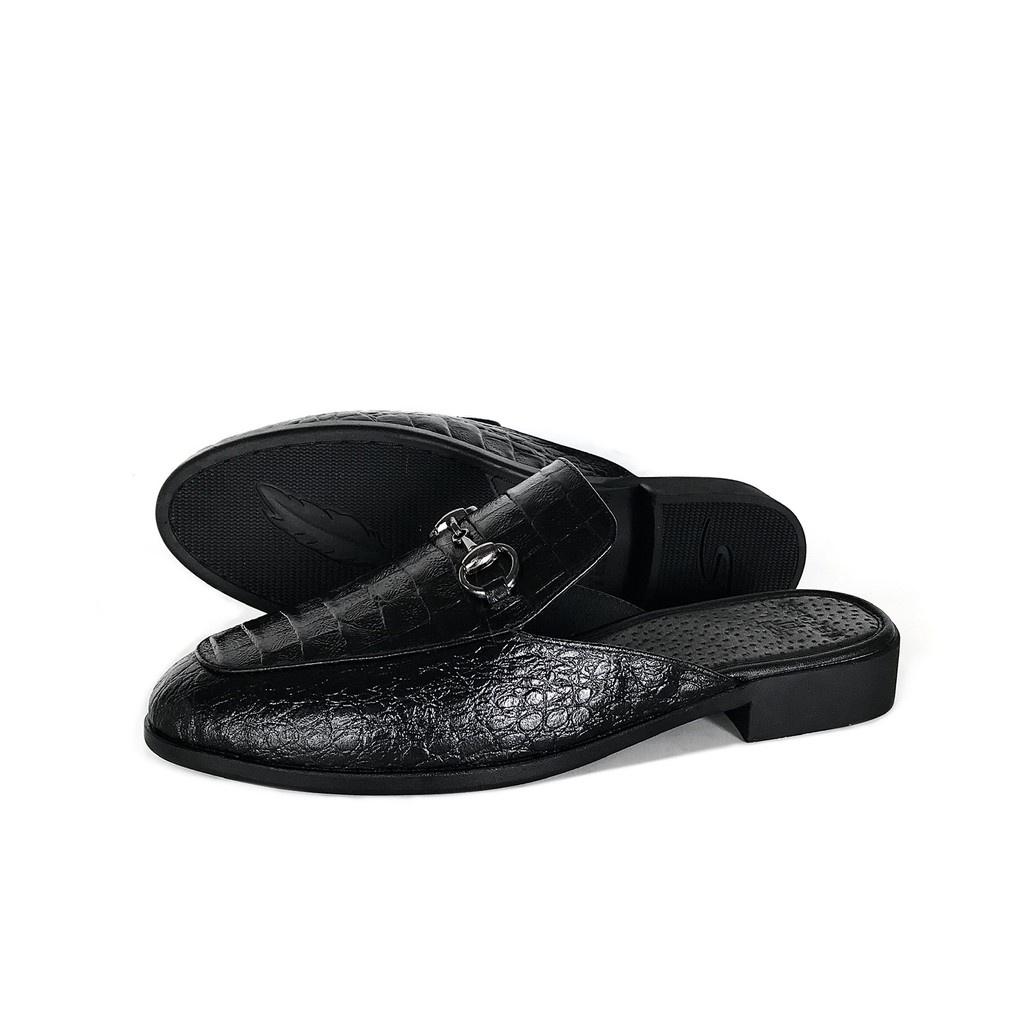 Giày sục nam TEFOSS Mules shoe da Pu in vân cá sấu cao cấp size 38-43