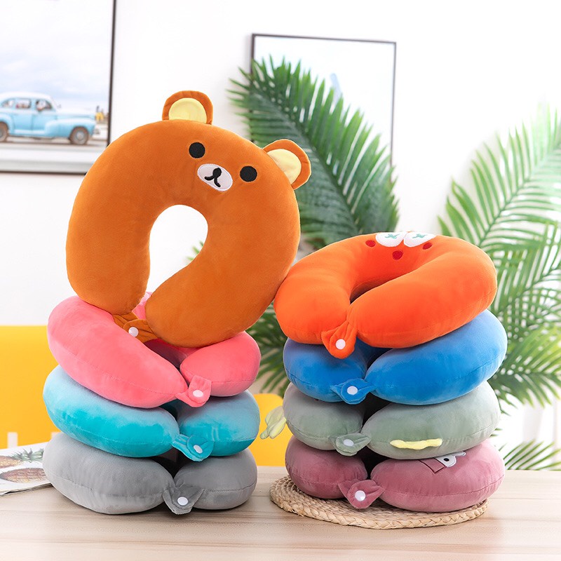 Gối kê cổ chữ U - Gối tựa cổ bông đi máy bay Ô tô du lịch Chống Mỏi Cổ Làm Việc Văn Phòng Hay Đi Du Lịch - Giao ngẫu nhiên