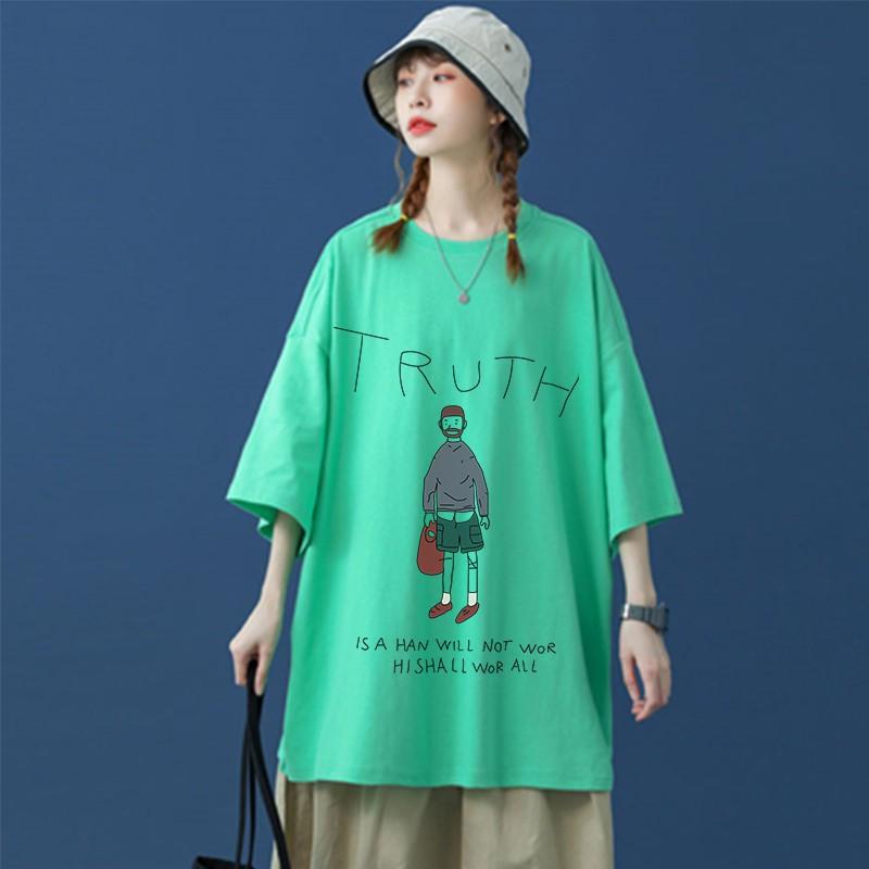 Áo thun nam nữ unisex tay lỡ phông form rộng teen cổ tròn oversize cotton giá rẻ basic đen trắng tee pull  TRUTH