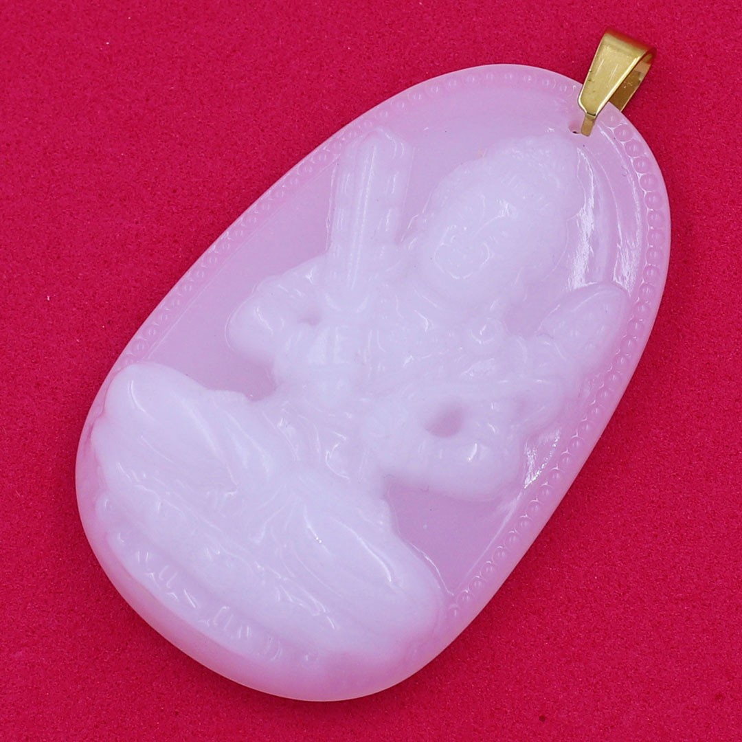 Mặt Phật Hư Không Tạng Bồ Tát trắng 4.3cm kèm hộp nhung