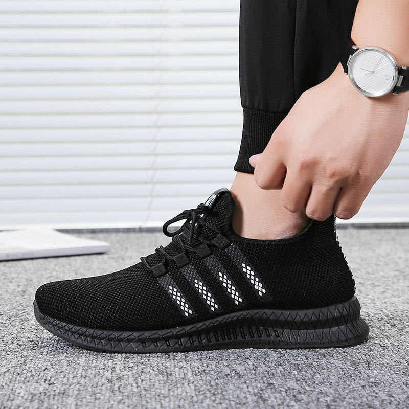 Giày Sneaker Nam lưới sườn đỏ phù hợp để đi chơi - đi học - du lịch SD45 Tặng móc khóa nam