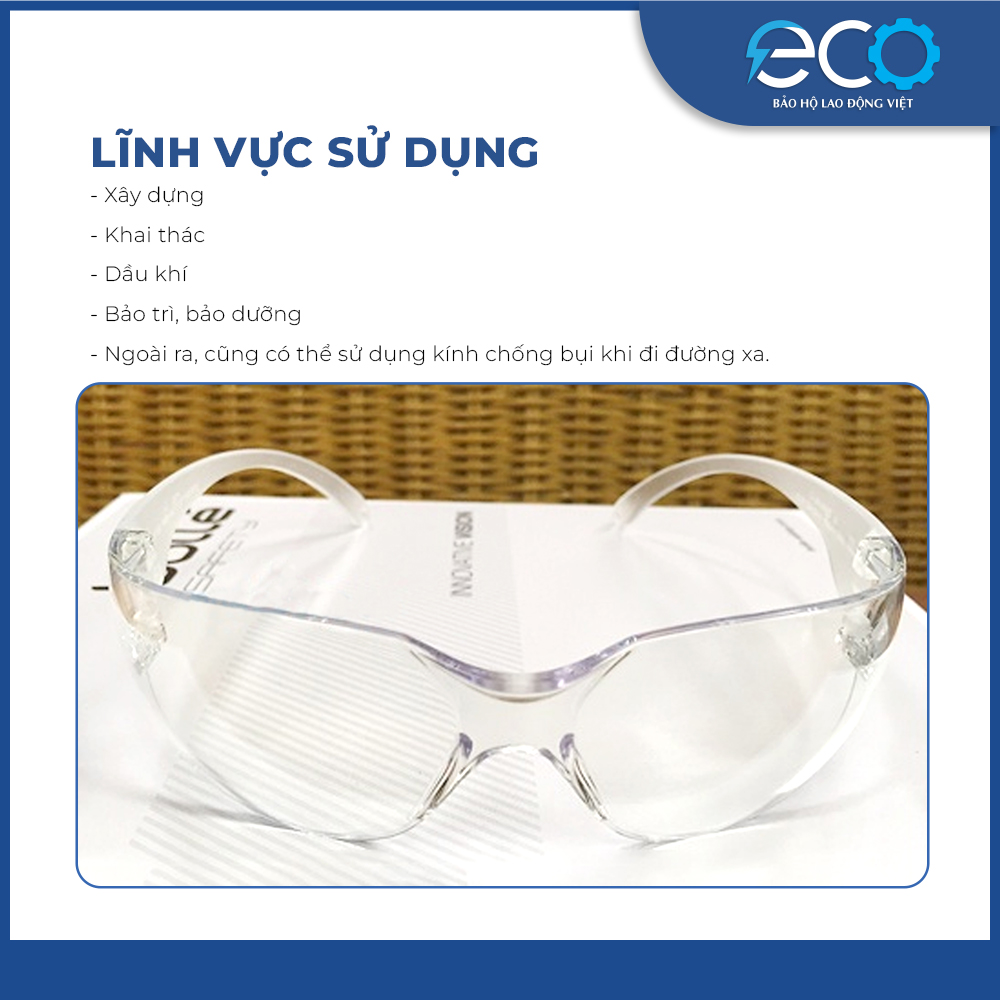 Kính bảo hộ cao cấp Bolle BL30 kính trắng chống bụi, chống tia uv, mắt kiếng bảo vệ mắt đi đường