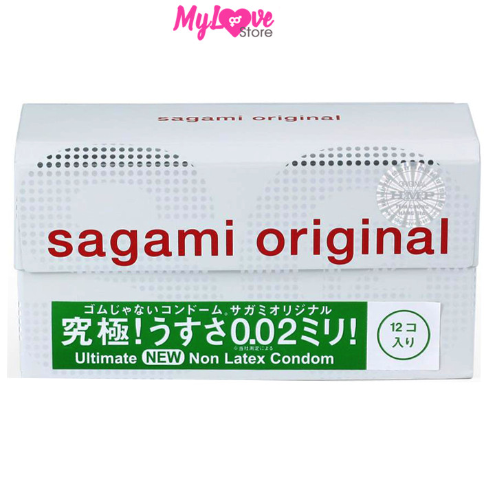 Bao cao su Sagami Original Siêu Mỏng 0,02 mm Hộp 12 Chiếc Nhật Bản