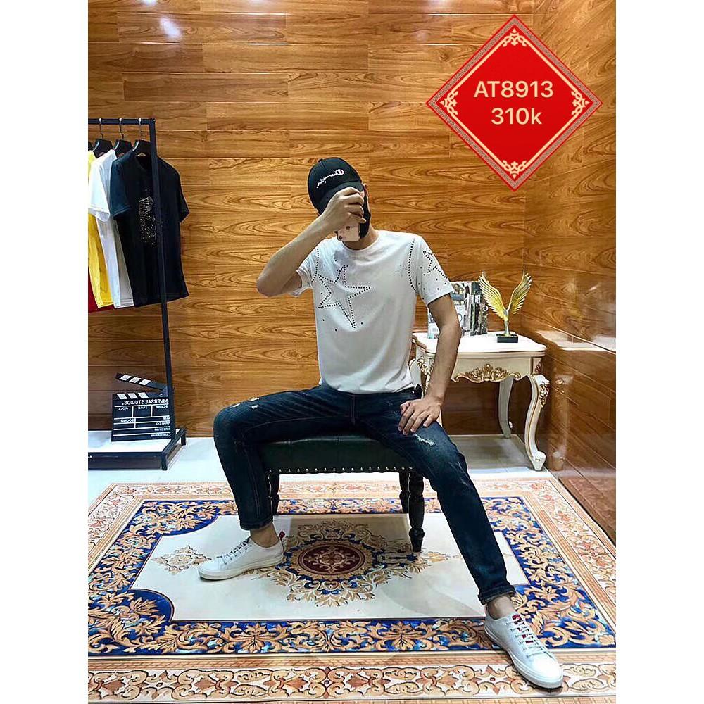 Áo thun đính đá ngôi sao AT8913 , Mềm mượt vải chống thấm mồ hôi rất sang trọng,thấm hút mồ hôi, không xù
