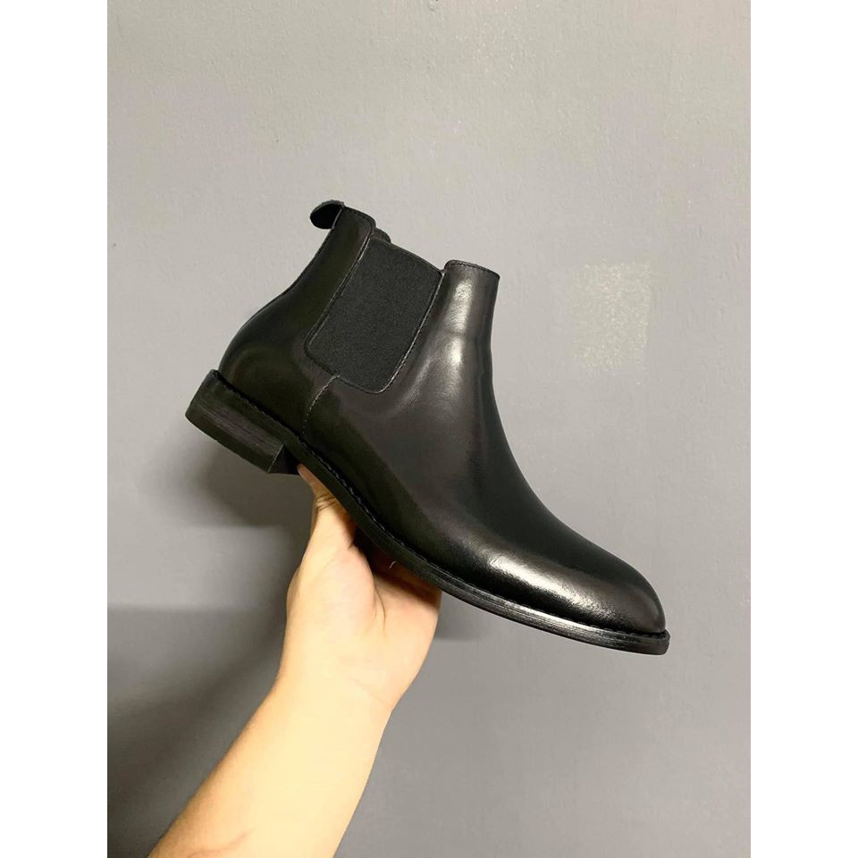 Giày nam Chelsea Boots Da Bò Đế Phíp Cao Cấp Streatwear Kiểu Dáng Đường Phố Tặng Kèm Phụ Kiện Boots