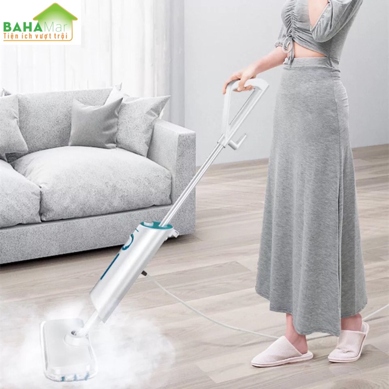 MÁY LAU NHÀ BẰNG HƠI NƯỚC KHỬ TRÙNG NHIỆT ĐỘ CAO PHÙ HỢP CÁC LOẠI SÀN BAHAMAR Có thể làm sạch 99.9 vi khuẩn và trùng bọ ve trên mặt đất