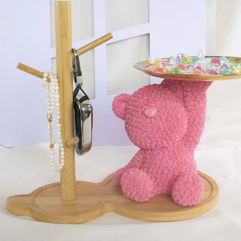 Khay Mứt Trái Cây Đựng Đồ Hình Chú Gấu Hoa Hồng Sang Trọng Khay Decor Đựng Bánh Kẹo Tết Sáng Tạo Trang Trí Nhà Cửa - Hàng Loại 1 - Chính Hãng MINIIN
