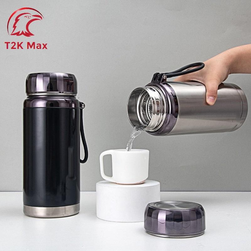 Bình đựng nước giữ nhiệt nóng lạnh chất liệu inox 304 cao cấp thể tích 1000, 1200, 1500 ml - T2K Max
