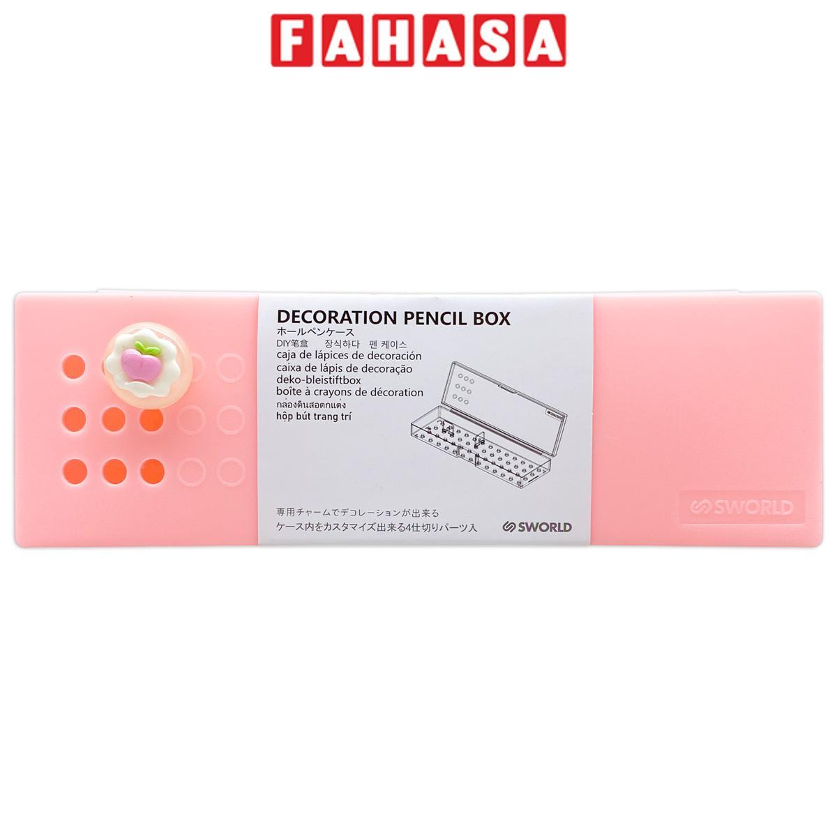 Hộp Đựng Bút Trang Trí - Kèm Charm Tone Pastel - Sworld IP4441-PK - Pink