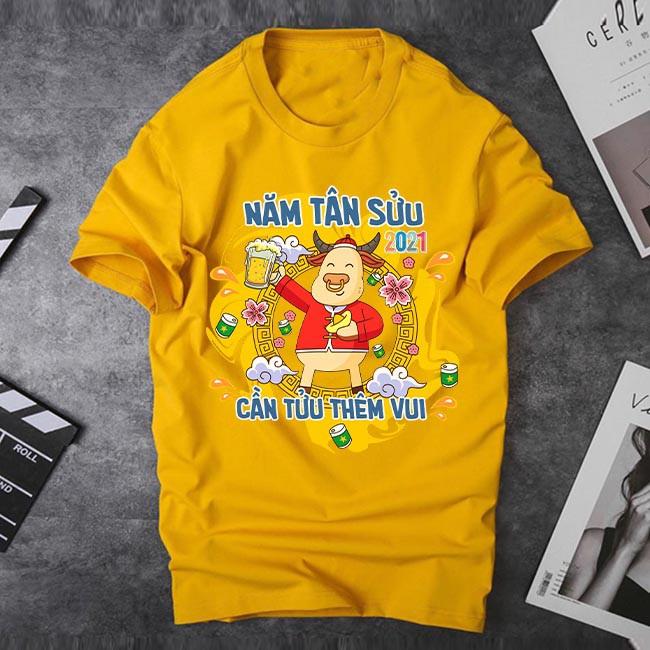 Áo thun TẾT TÂN SỬU - CẦN TỬU THÊM VUI 2021 | Áo TẾT 2021 AT104