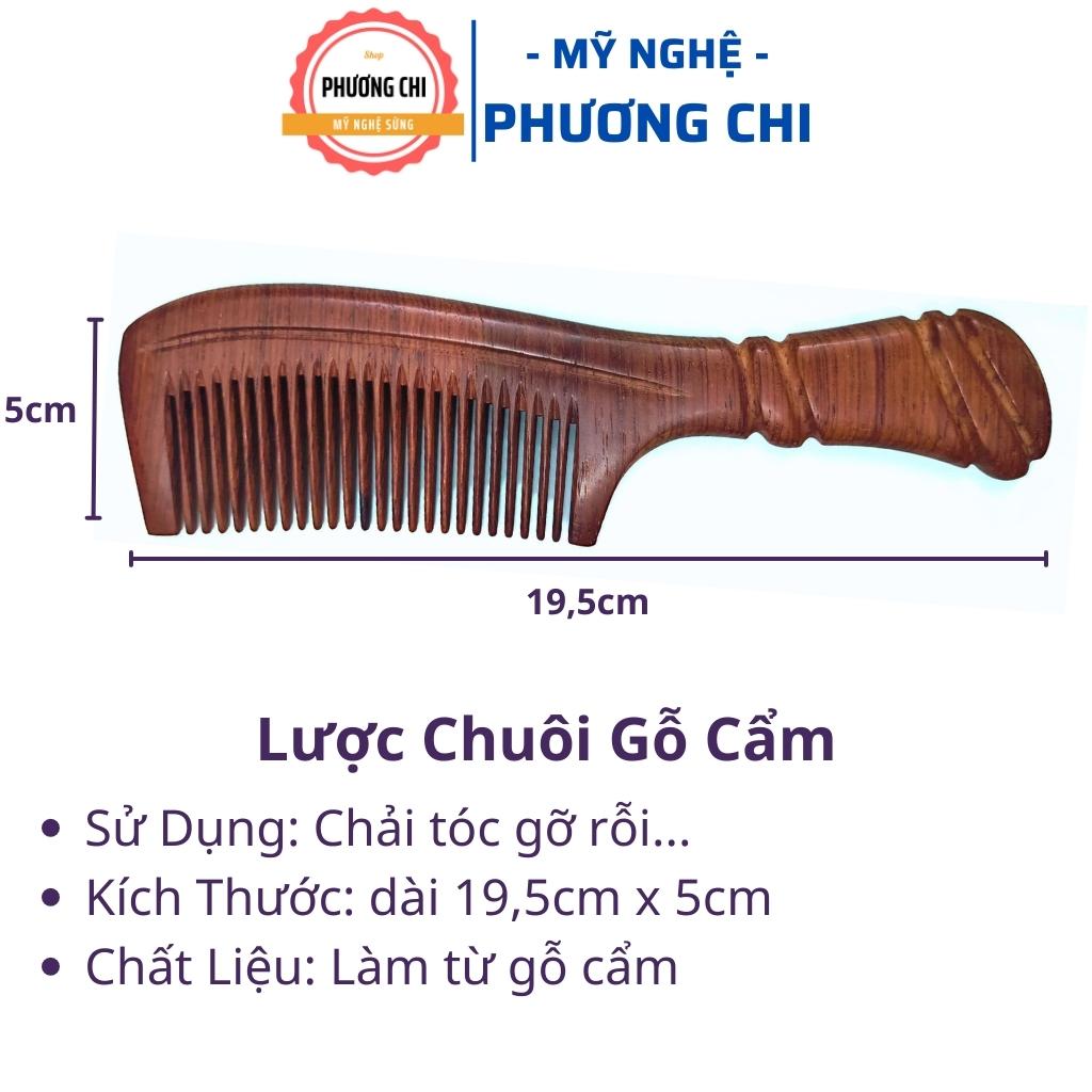 Lược gỗ cẩm dài 19,5cm dùng chải đầu massage, lược chải tóc gỡ rỗi | Mỹ Nghệ Phương Chi