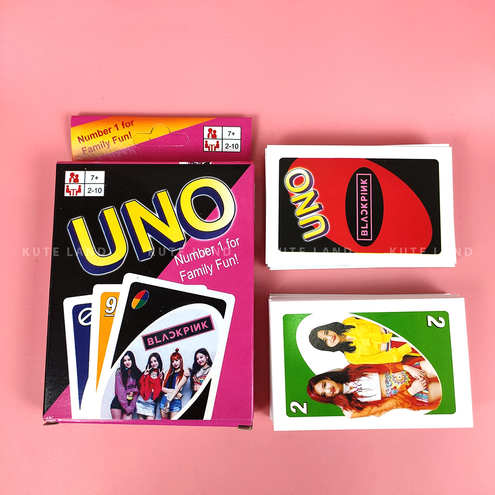 Bài Uno Black Pink Hồng 108 lá giấy cứng Ivory cao cấp đồ chơi trẻ em thẻ bài Board Game