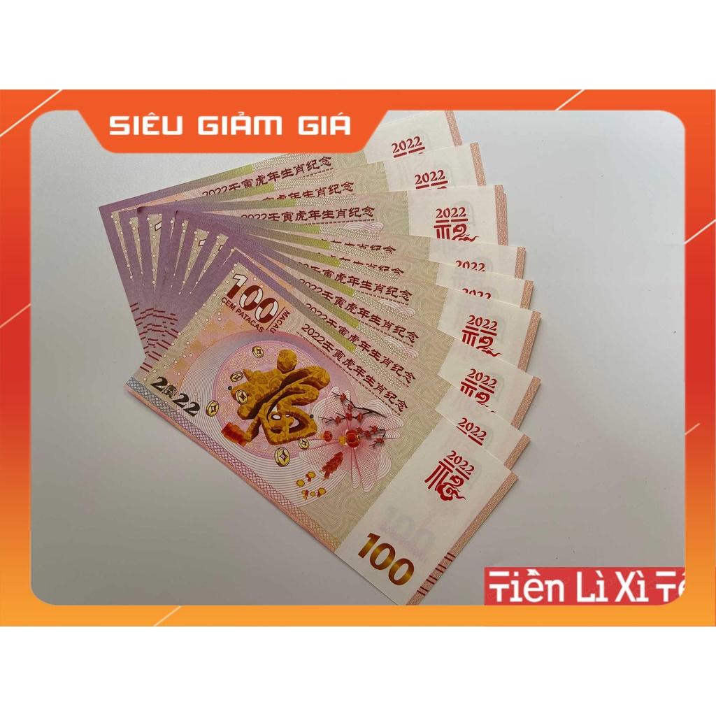 Combo 5 tờ Tiền Con Hổ -Cọp macao phong thuỷ may mắn, lưu niệm lì xì tết kèm bao lì xì tết 2022