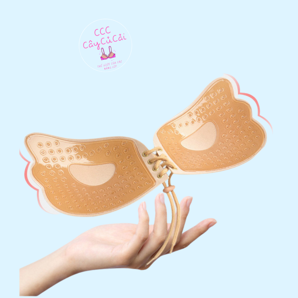 Áo ngực dán, miếng dán ngực mẫu dây rút cánh tiên tạo khe, áo dán nâng ngực -CCC007