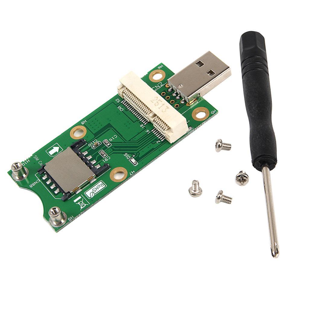 Mini PCI-E to USB2.0 Adapter Test 3G/4G WWAN Module with SIM Card Slot