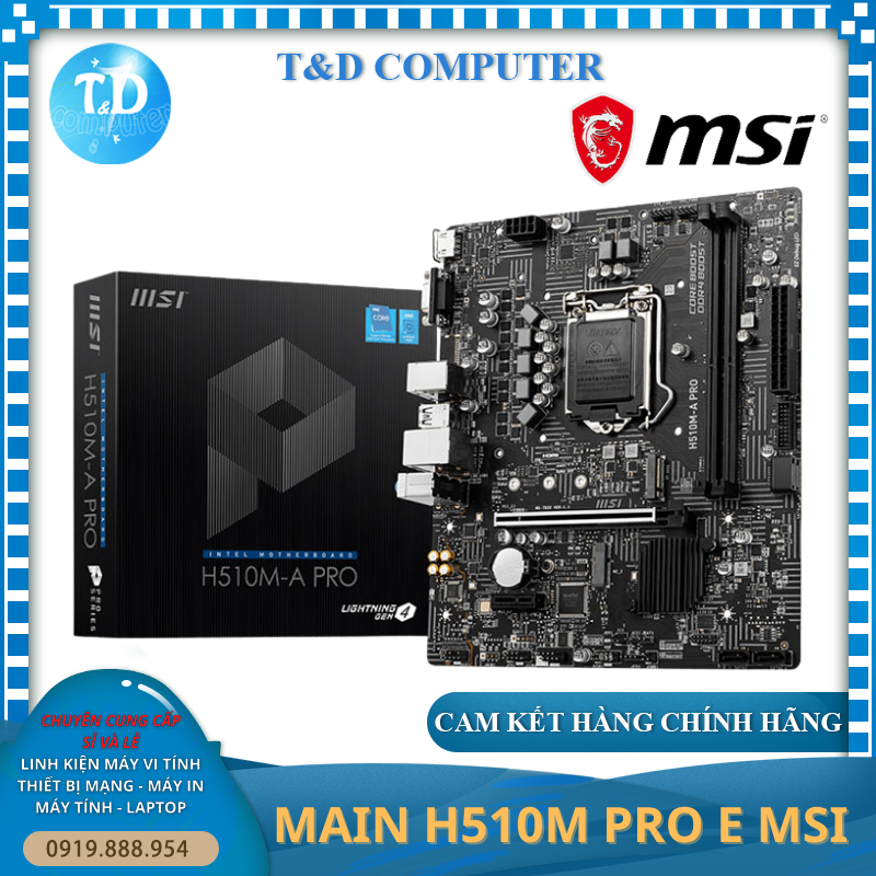 Mainboard MSI H510M PRO E (Socket 1200, HDMI+VGA DDR4) - Hàng chính hãng FPT phân phối