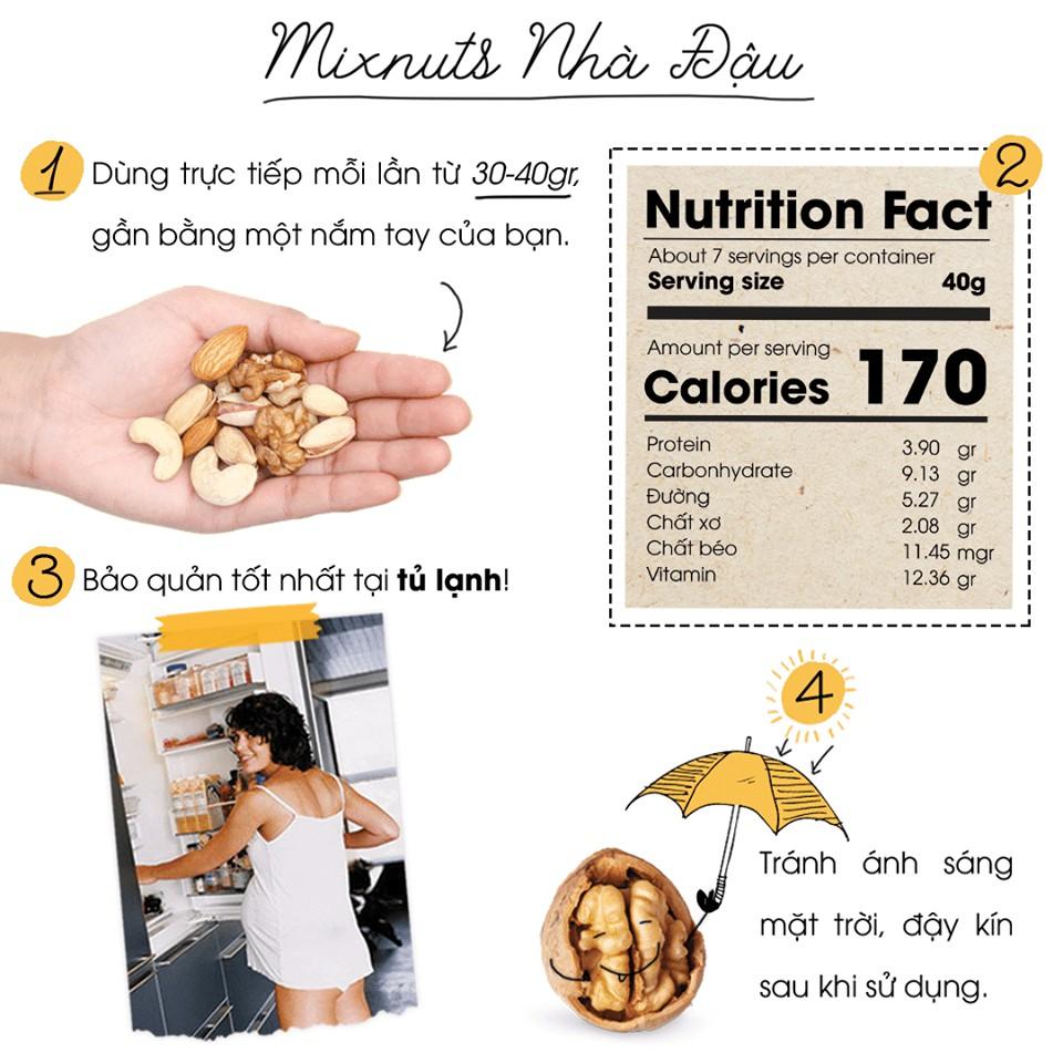 Combo Ăn Vặt 1 Tháng Cho Mẹ Bầu: Mixnuts Hạt Dinh Dưỡng và Mixfruits Quả Mọng Sấy | Nhà Đậu | 37