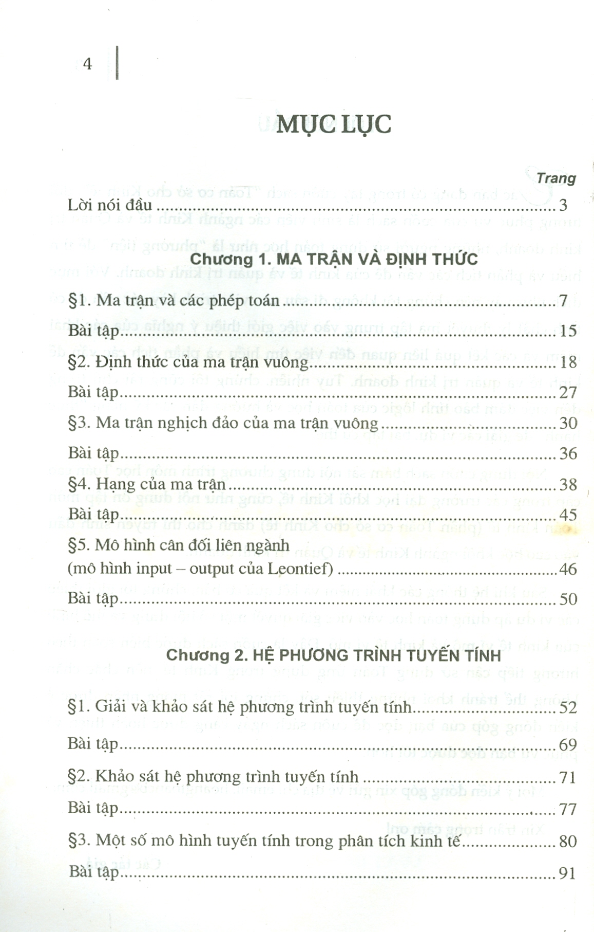 Toán Cơ Sở Cho Kinh Tế