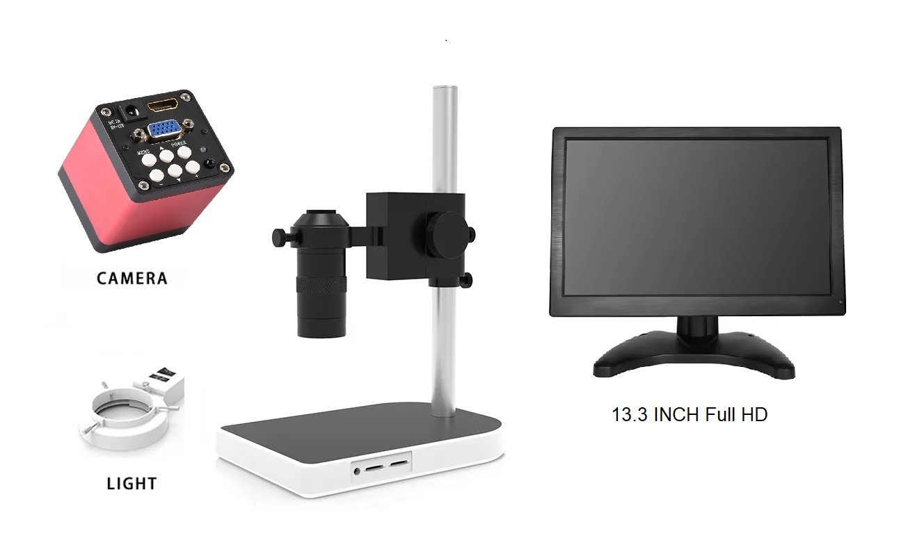 Kính hiển vi kỹ thuật số công nghiệp Terino CAS920-VGA kèm màn hình LCD 13.3 Inch (Phóng đại 7x-100X, Cổng HDMI-VGA) - Hàng chính hãng